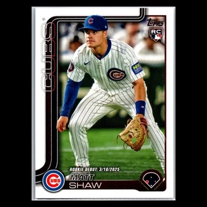 2025 Topps Update Series • #US345 Matt Shaw RC (Rookie Debut) • Chicago Cubs - Picture 1 of 2