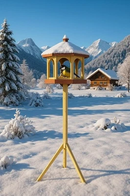 Vogelhaus TEGERNSEE mit Ständer Vogelfutterhaus Futterhaus Vogel Haus Holz - Bild 1 von 2