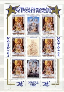Sao Tomé_308 1983 Weihnachtskunst BLATT MLH - Bild 1 von 1