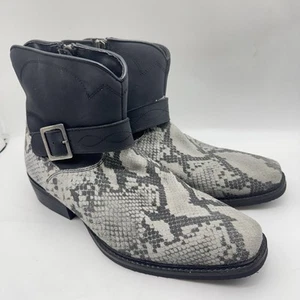 Dingo Ankle Boots DI-285 Mens Gray Snake Suede Zipper Western 11 D Zip Boot - Picture 1 of 15
