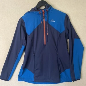 Kathmandu Size 10 Blue Striped Softshell L/S Zip Up Women's Hoodie Poly Jacket - Picture 1 of 13