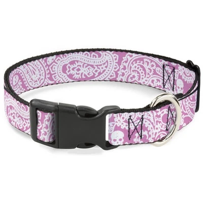 Plastic Clip Collar Bandana/Skulls Pink/White Medium 11-16.5" (Importación USA) - Imagen 1 de 4