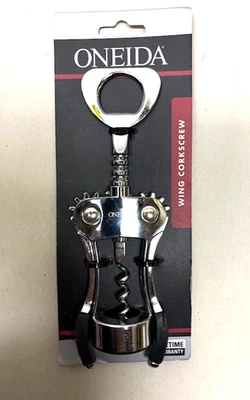 Oneida Stainless Steel Wing Corkscrew Bottle Opener 7489 Barware NEW - Image 1 of 2