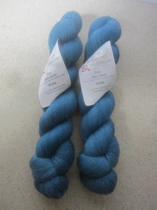 SET 2 KNÄUEL ROHRSPATZ UND WOLLMEISE MERINOWOLLE 150G BLAU EVTL AQUARIUS - Bild 1 von 6