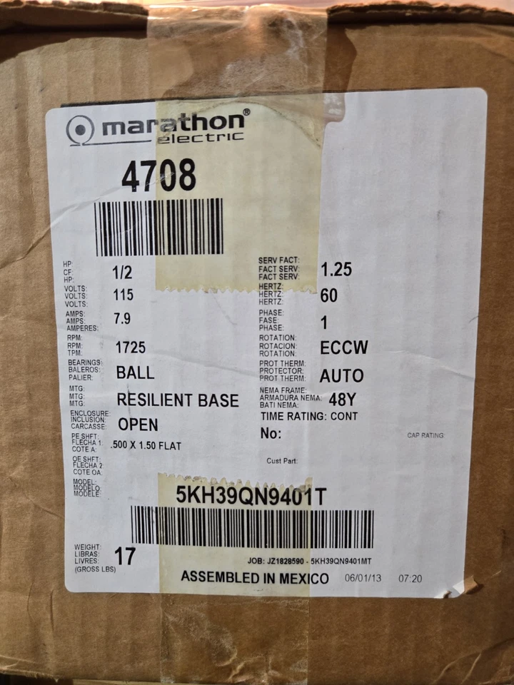 Marathon Motor 4708 / 5kh39qn9401t - Image 1 of 1