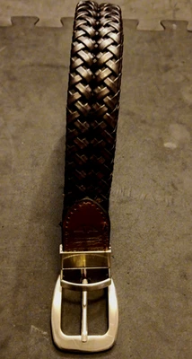 Унисекс 2 X размер 48 докеры черный/коричневый двусторонний искусственной кожи плетеный ремень - Изображение 1 из 4