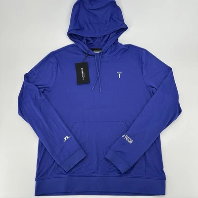 J Lindeberg 连帽衫男式中号罗兰套衫运动衫 DP 世界巡回赛全新带标签 — 第 1/4 张图片
