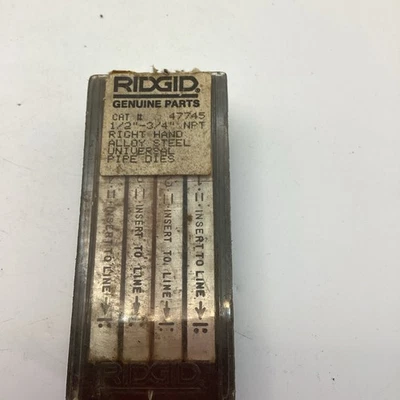 Ridgid New Old Stk 47745 1/2”-3/4” NPT Pipe Dies RUSTY - Image 1 of 4