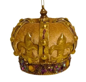 Mark Roberts Limited Kings Crown Gold Purple Accents Fleur-de-Lis With Tags - Bild 1 von 8