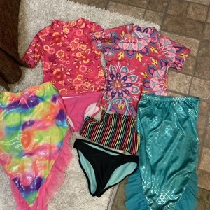 Lot Of Size 7/8 Girls Swimsuits And Coverups - Picture 1 of 10