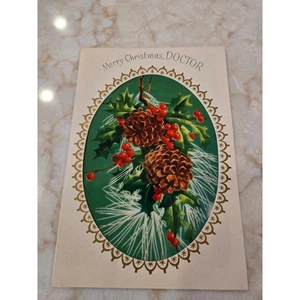 Vintage Doctor Christmas Card Rust Craft Season Greetings  - Picture 1 of 7