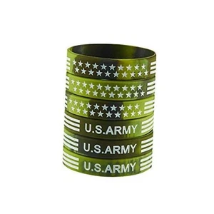 American Flag Rubber Bracelets Silicone Wristbands for - Picture 1 of 6
