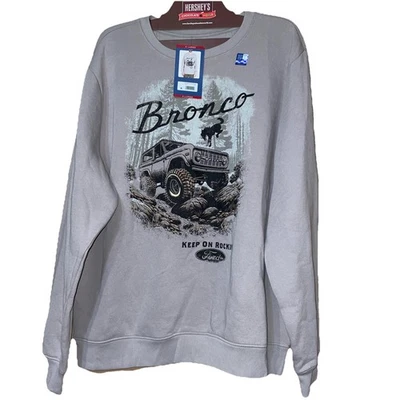 Sudadera Ford Bronco Hombre Talla XL Gris Pullover Polar Cuello Redondo Algodón Nueva con Etiquetas Foto 1 de 4