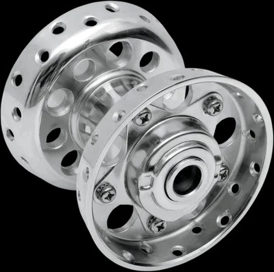 Buje de rueda estrella delantera o trasera de acero cromado DS para Harley Electra Glide 65-66 Foto 1 de 3