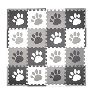 16 Tile Pawprint Foam Playmat for Kids | 16 Interlocking Tiles with 16 Border... - Picture 1 of 3