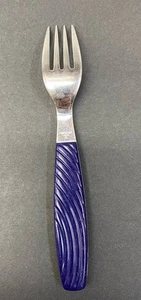 Tenedor de cena Wave azul cobalto de Yamazaki Japón 7 3/8 descontinuado - Imagen 1 de 5