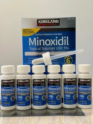 KIRKLAND Minoxidil 5% Extra Strength Men Hair Regrowth Solution 6 Month Supply - Image 1 of 4