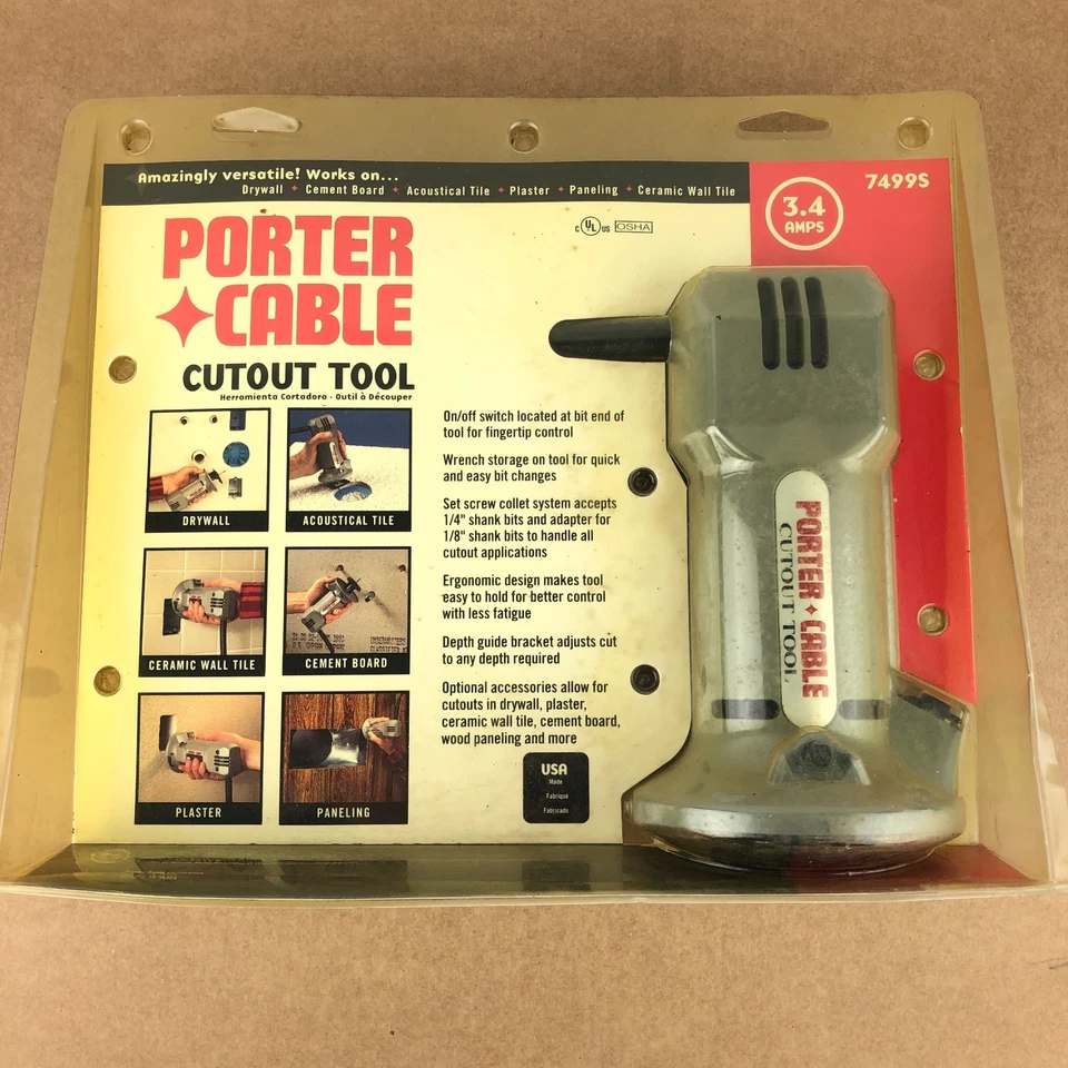Vintage NOS Porter Cable Cutout Tool Model 7499S Rotary Tool Router Made in USA - Image 1 of 4