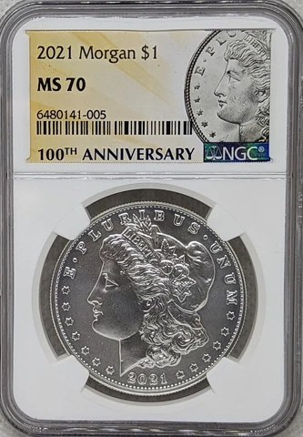2021 P $1 Morgan Silver Dollar NGC MS70 Philadelphia Cover