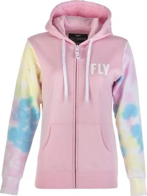 Sudadera con capucha para mujer Fly Tie Dye cremallera rosa/amarillo/azul XL Foto 1 de 2