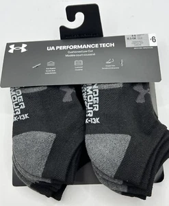 Under Armour Toddler 6-Pairs Cushioned Low Cut Gripper Socks Shoe Size 10.5-13 K - Picture 1 of 5