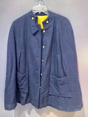 Womens Wool Faux Fur Lined Cape 1950’s Storm Play, March & Mendl, NYC Distressed - Image 1 of 4