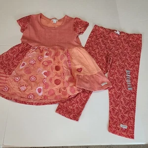 Naartjie girl size 7 outfit New orange top tunic leggings - Picture 1 of 9