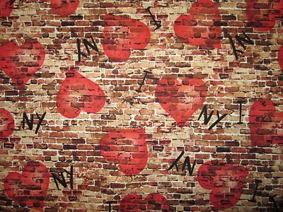 NYC I LOVE NEW YORK CITY HEARTS STATE OF MIND COTTON FABRIC FQ - Image 1 of 4