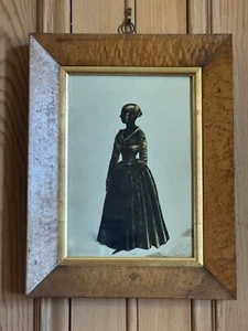 Frederick Frith Antique Silhouette portrait miniature painting Victorian lady - Picture 1 of 5