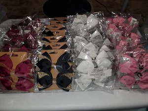 NWT Large Lot of 38 Elegant Glitter Bow Hair Clips in 4 Styles/Colors - Picture 1 of 13