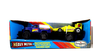Remco Toys Inc. " Heavy Metal "  Pathfinder with Trailer & Racing Car   1988