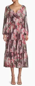 Sachin & Babi Jamie Damen-Midikleid unscharf Blumenmuster Größe 4 Einzelhandel 495 $ neu - Bild 1 von 12
