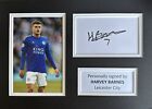 HARVEY BARNES SIGNED WHITE CARD IN A4 LEICESTER CITY MOUNT DISPLAY