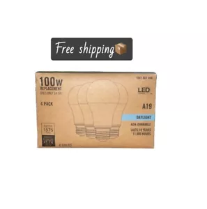 (4-Pk) EcoSmart Non-Dimmable LED Light Bulb Daylight A19 1002 862 496 - Picture 1 of 2