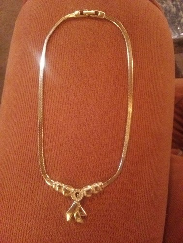 Collana Collana Colletto Vintage Givenchy Logo Strass Fiocco Firmata BinN