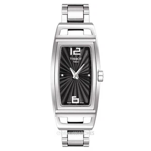 Tissot Ladies T-Trend MY-T Steel Tonneau Watch T037.309.11.057.00 Black Silver - Picture 1 of 1