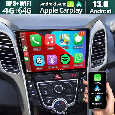 9" For Hyundai Elantra GT 2012-2017 Android 15 CarPlay Stereo Radio GPS BT 4+64G Foto 1 de 4