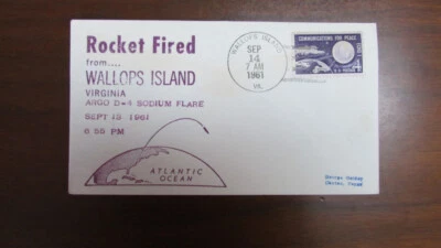 UNITED STATES ROCKET FIRED WALLOPS ISLAND SODIUM FLARE 9-14-1961 ADDRESSED COVER - Image 1 of 2