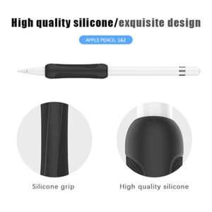 Pen Grip Non-Slip Protective Cover Suitable Apple Pencil 1/2 Generation Silicone - Afbeelding 1 van 19