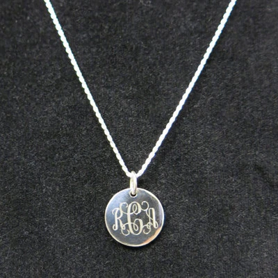 925 Sterling Silver Monogram Personalized Necklace Pick any Chain Style - Image 1 of 3