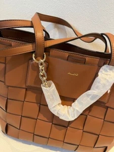 ALDO Tasche / Shopper mit Kettendetails gold Ecoleder hellbraun neu - Bild 1 von 5
