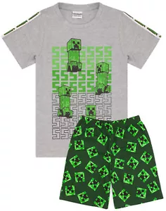 Minecraft Creeper & Zombine Allover Print Kurzarm Kurzarm Kurzarm Kurzarm Pyjama Set Junge - Bild 1 von 40