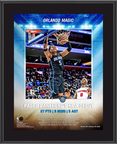 Paolo Banchero Orlando Magic 10.5" x 13" 2022 Rookie Debut Plaque Cover