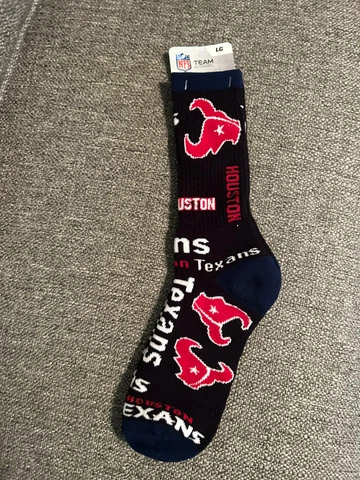 NFL End2End Black Large HOUSTON TEXANS Socks **Free Ship** Cover