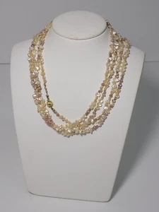 Edle Lange Damen Kette Collier Süßwasser Zuchtperlen 585er Gold Schließe 156 cm - Picture 1 of 10