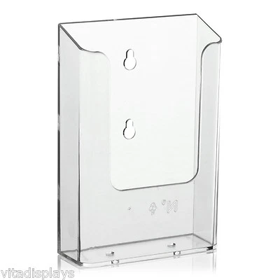 Prospekthalter von VITAdisplays® für die Wandmontage im DIN lang / DIN A6 Format