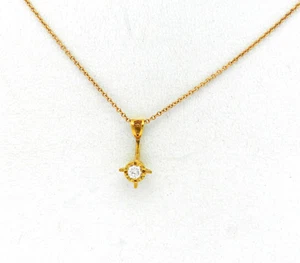 1/5 CT DIAMOND YELLOW GOLD HANDMADE NECKLACE 18 INCHES LONG ESTATE #460 - Picture 1 of 4