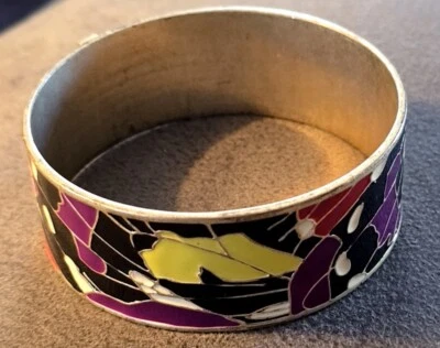 Brazalete Brazalete Marca Fossil Esmalte Floral Púrpura, Amarillo, Rojo   Foto 1 de 4