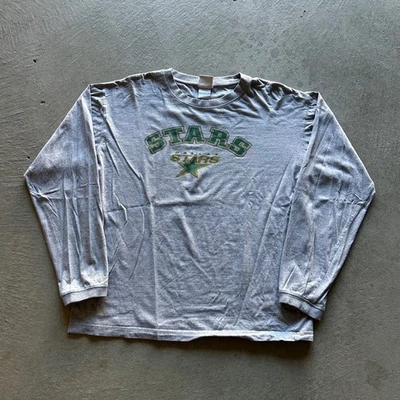 Vintage Dallas Stars Long Sleeve Shirt Size Large Gray NHL Hockey - Image 1 of 4