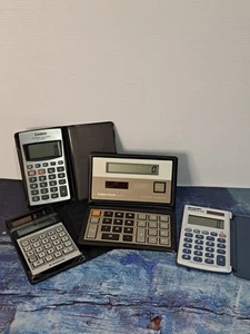 Vintage Calculators- 4 In Total- All Working - Sanyo-Radio Shack-Casio-Sharp - Picture 1 of 6
